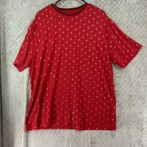 Drill Clothing Company Mens 2XL Shirt Red Metallic Lightning Bolt Short Sleeve